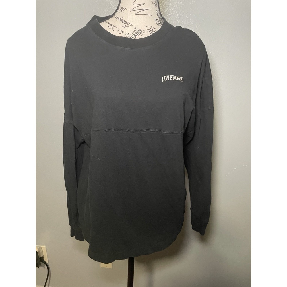 Pink By Victoria Secret  Long sleeve Black Shirt With Silver Logo